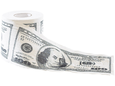WC-Papier Toilettenpapier Klopapier 100 DOLLAR, Gag-Geschenk