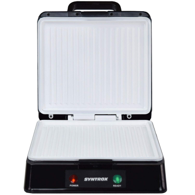 Syntrox Kontaktgrill XXL mit Keramikplatten Thermostat und Edelstahldekor
