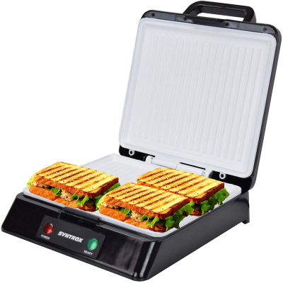 Syntrox Kontaktgrill XXL mit Keramikplatten Thermostat und Edelstahldekor