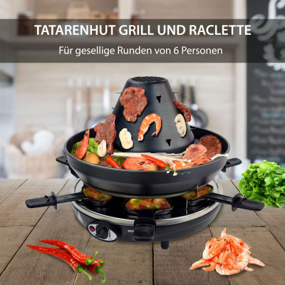 Syntrox Tatarenhut Grill Raclette für 6 Personen