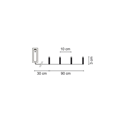 LED-Minilichterkette Sterne, 10 warmweiße LEDs, L 30 cm