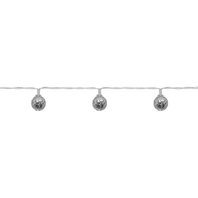 LED-Minilichterkette Metallkugel silber