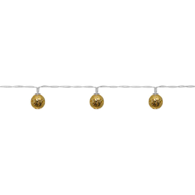LED-Minilichterkette Metallkugel gold
