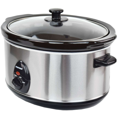 Syntrox 4,5 Liter Edelstahl Slow Cooker mit Warmhaltefunktion