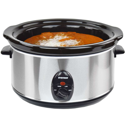 Syntrox 4,5 Liter Edelstahl Slow Cooker mit Warmhaltefunktion