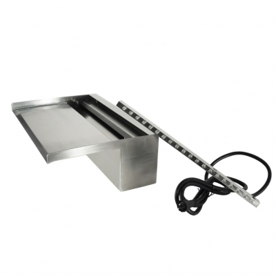 Ubbink Niagara,  30 LED WALL - Wasserfall, Inox 316L, Trafo 12V, 20 LEDs warmweiß, 1- H10 x 30 x 20 cm, LED: 180 Lumen, EEK A+, 3W