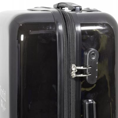 monopol Kofferset 3tlg Reisekoffer Polycarbonat Hartschale Fly the world schwarz