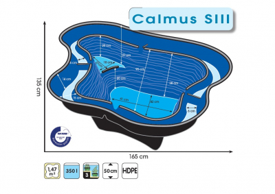 Ubbink Calmus S III Fertigteich, HDPE, Fassungsvermögen 350 l