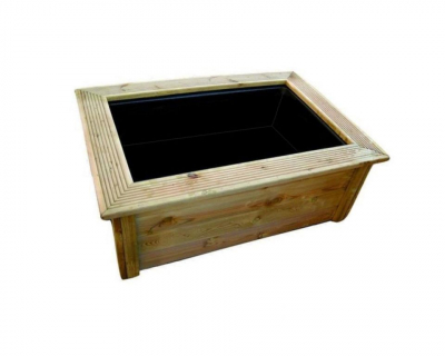 Ubbink Set: Quadro Wood II - kesseldruckimprägnierte Holzumrandung + Victoria Quadro 6 - Teich Kübel