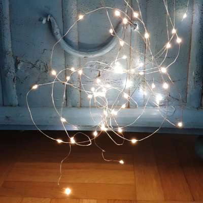 LED-Drahtbüschel, 160 warmweiße LEDs, batteriebetrieben
