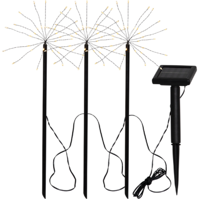 STAR Trading Solar-LED-Stäbe-Set Firework 3tlg. 90 BS warmweiß