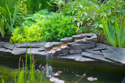Ubbink CAZORLA Wasserfallelement, Bogen links - Polyresin