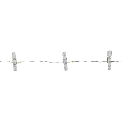 Star Trading LED-Minilichterkette Clippy, 30 warmweiße LEDs, transparent mit Glitzer