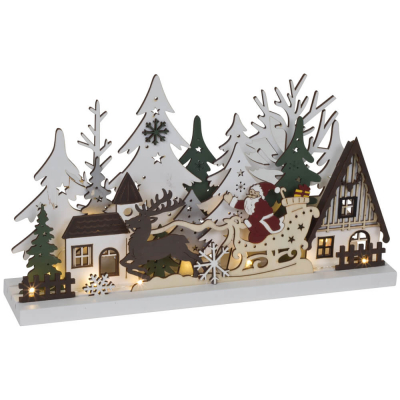 Weihnachtsleuchter Weihnachtsmann mit Rentierschlitten
