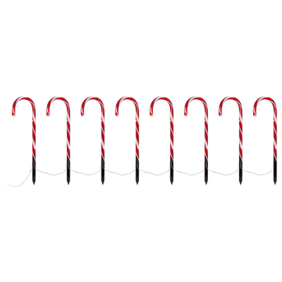 Gartenstecker 8tlg Leuchtstab-Set Zuckerstange