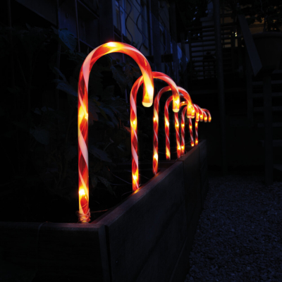 Gartenstecker 8tlg Leuchtstab-Set Zuckerstange