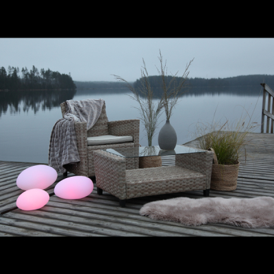 STAR Trading LED-Stein Twilights 18cm warmweiß/RGB m. FB