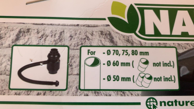 NATURE Regentonnenanschlussset für Fallrohre mit einem Durchmesser von 70 bis 80 mm