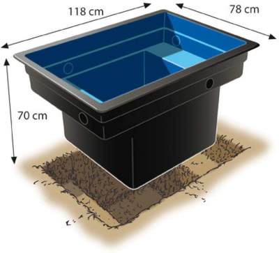 Ubbink QUADRA C1 - Fertigteich - HDPE, Fassungsvermögen 520 l