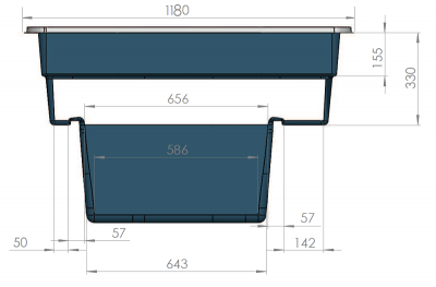 Ubbink QUADRA C1 - Fertigteich - HDPE, Fassungsvermögen 520 l
