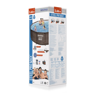 Bestway Steel Pro MAX Frame Pool Komplett-Set 366 x 100 cm
