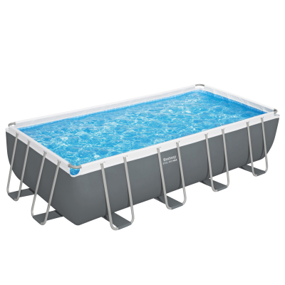 Bestway Steel Pro MAX™ Frame Pool Komplett Set mit Sandfilteranlage 549 x 274 x 122 cm, grau, eckig