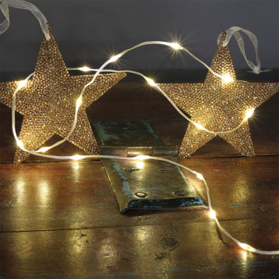 LED-Minilichterkette, 20 warmweiße LEDs, L 1 m