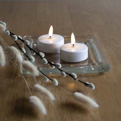 Star Trading LED-Teelichter Flamme XL 2er-Set mit Timer