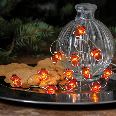 LED-Minilichterkette Lebkuchenmänner