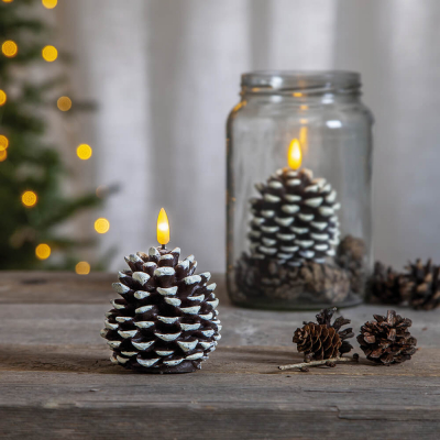Star Trading LED-Echtwachskerze Flamme Cone