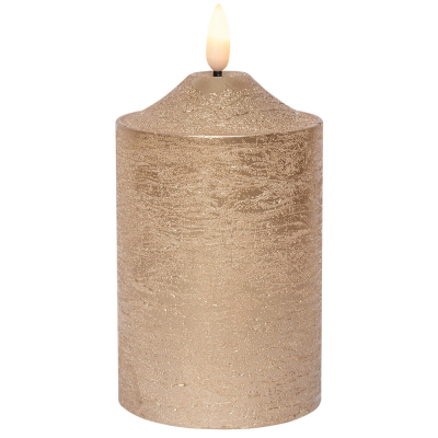 Star Trading LED-Echtwachskerze Flamme gold