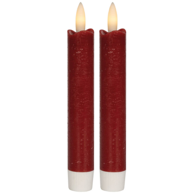 Star Trading 2 LED-Echtwachskerzen Flamme Antique rot