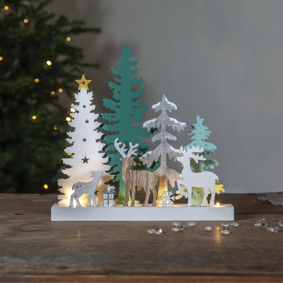 Star Trading LED-Weihnachtsleuchter Reinbek Tiere im Wald