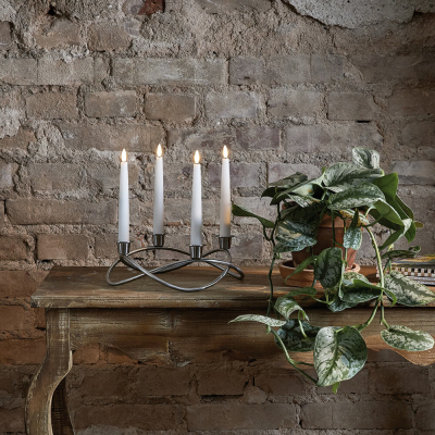 Star Trading 4 LED-Echtwachskerzen Flamme mit Fernbedienung