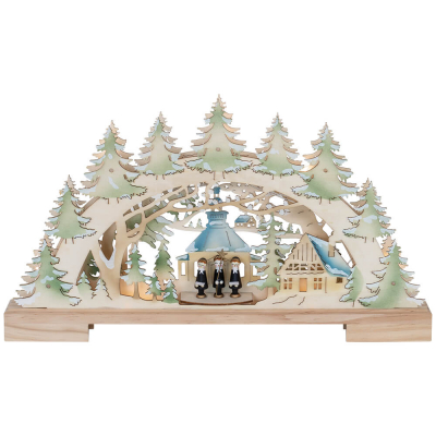 LED-Weihnachtsleuchter Seifener Kirche im Wald mit Knabenchor