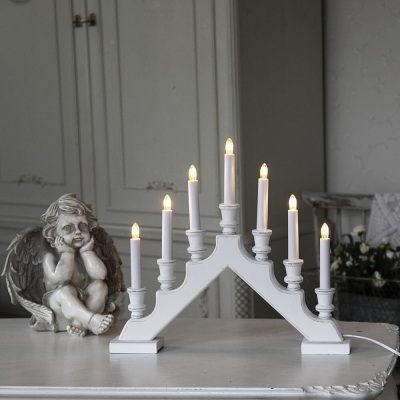 STAR TRADING Weihnachtsleuchter Sara weiß