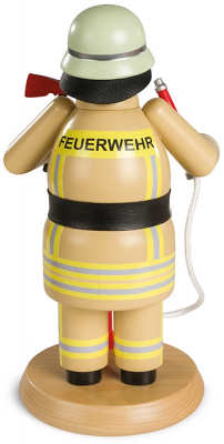 Räuchermann, Gross Feuerwehrmann, Safaribeige, 13x24cm