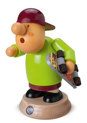 Räuchermann, Müllerchen Skateboardfahrer, 12x16cm