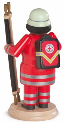 Räuchermann, Gross Rotkreuz Sanitäter Mit Trage, 13x24cm