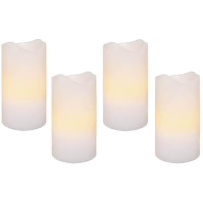 Star Trading 4x LED-Echtwachskerzen je 1 LED mit Fernbedienung