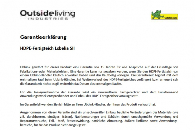 Ubbink LOBELIA SII - Fertigteich - HDPE - 500 l