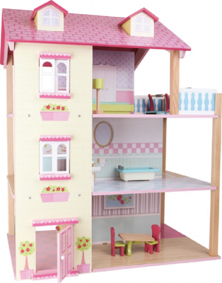 Small Foot Puppenhaus Rosa Dach 3 Etagen