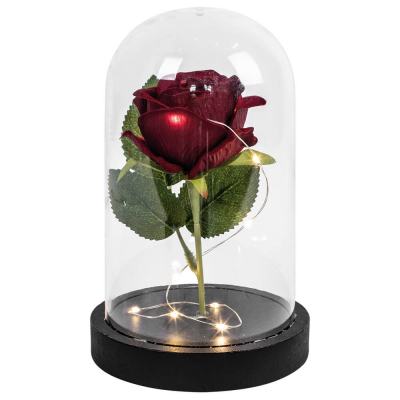 LED-Rose, 10 warmweiße LEDs mit Glaskuppel