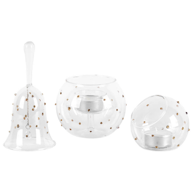 Teelichthalter mit Glocke, 3er-Set