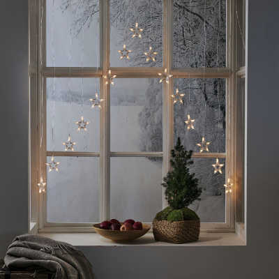 Star Trading LED-Sternenlichtervorhang Decystar, 5 x 15 warmweiße LEDs
