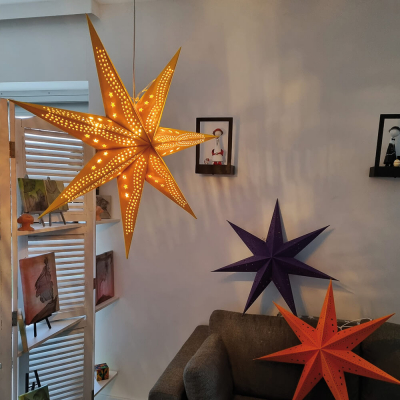 Sterntaler Weihnachtsstern Samt gelb, 1 x E27/25W