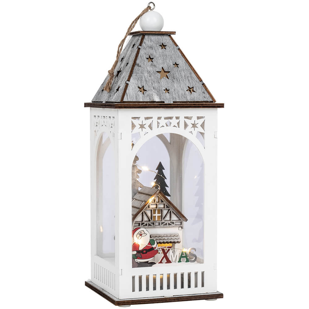 Konstsmide LED-Laterne, 8 warmweiße LEDs, Häuschen