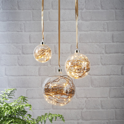 Star Trading LED-Glaskugel Glow 40 warmweiße LEDs, Durchmesser 200 mm