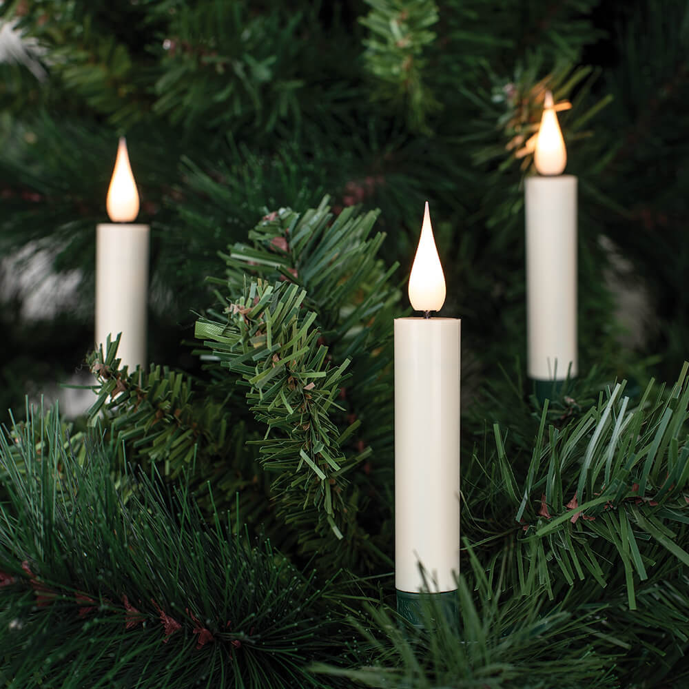 Konstsmide LED-Weihnachtsbaumkette, kabellose Kerzen, 10er-Set