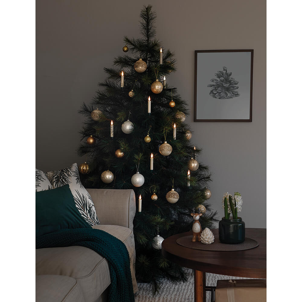 Konstsmide LED-Weihnachtsbaumkette, kabellose Kerzen, 10er-Set